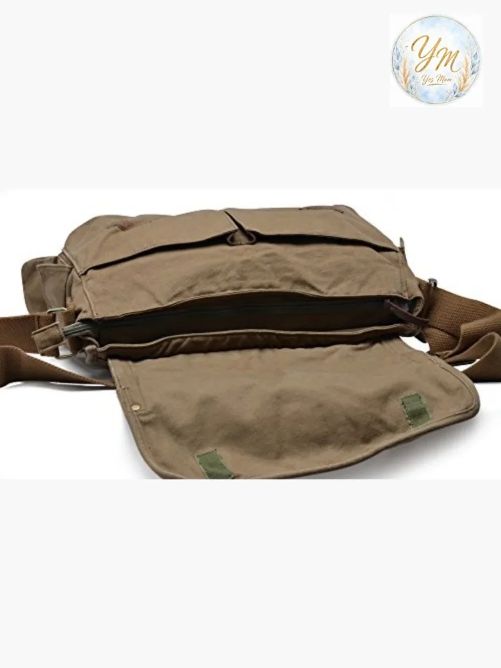 Large Canvas Messenger Bag - Vintage Crossbody Satchel for Travel Work 12.6L